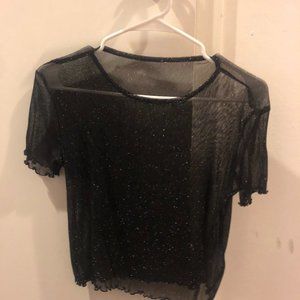 sheer glitter top